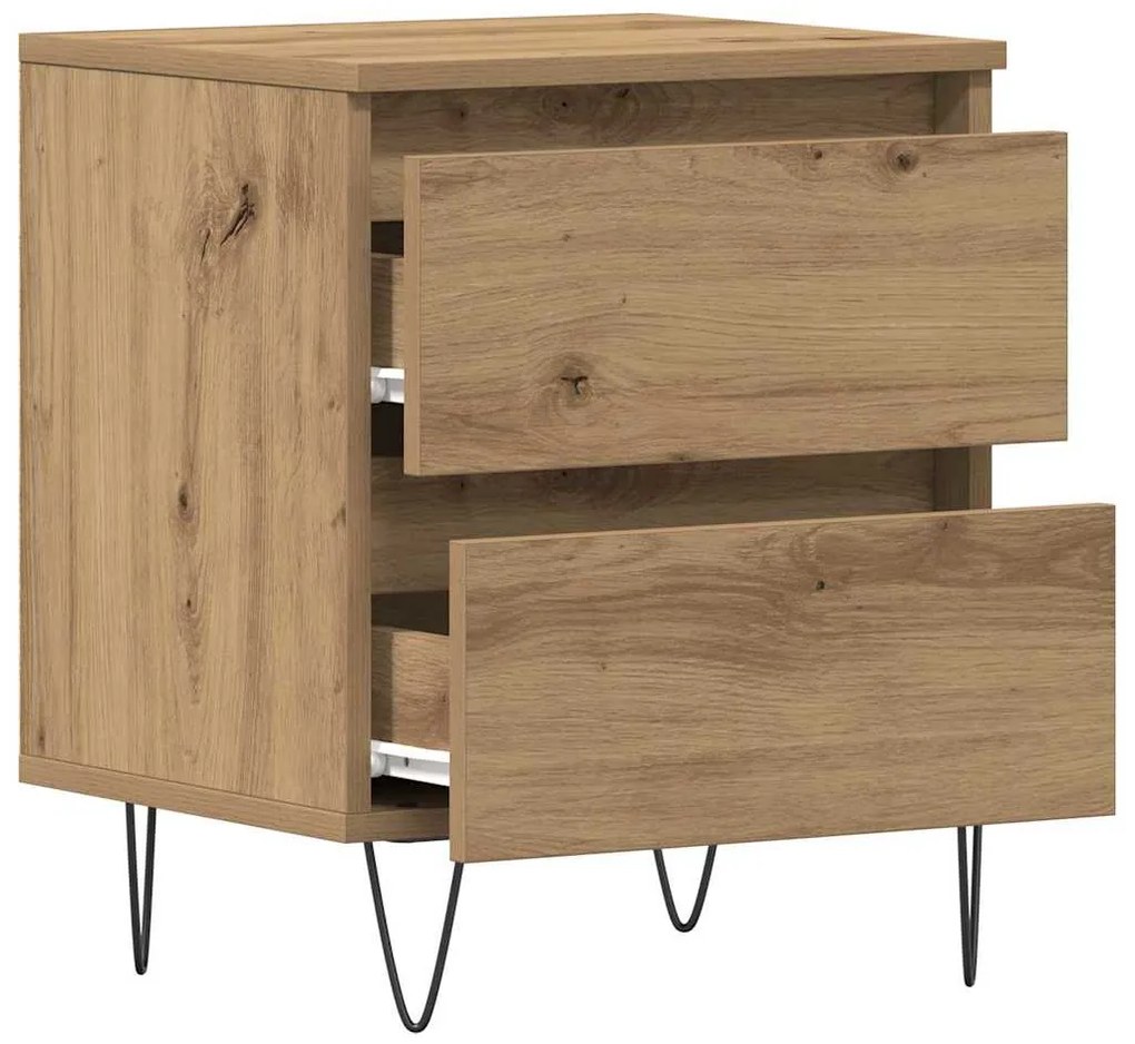 Cabeceira de Cama vidaXL Carvalho Artisan 40x35x50 cm Madeira de Engen