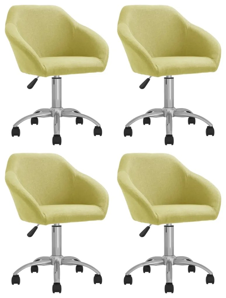 vidaXL Cadeiras de jantar giratórias 4 pcs tecido verde