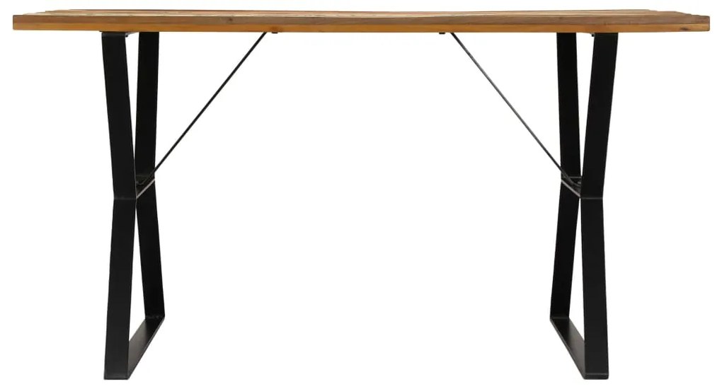 Mesa de jantar 140x80x76 cm madeira recuperada maciça