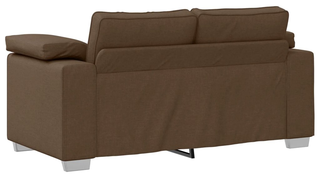 Conjunto de Sofá de 2 Peças com Almofadas em Tecido Castanho