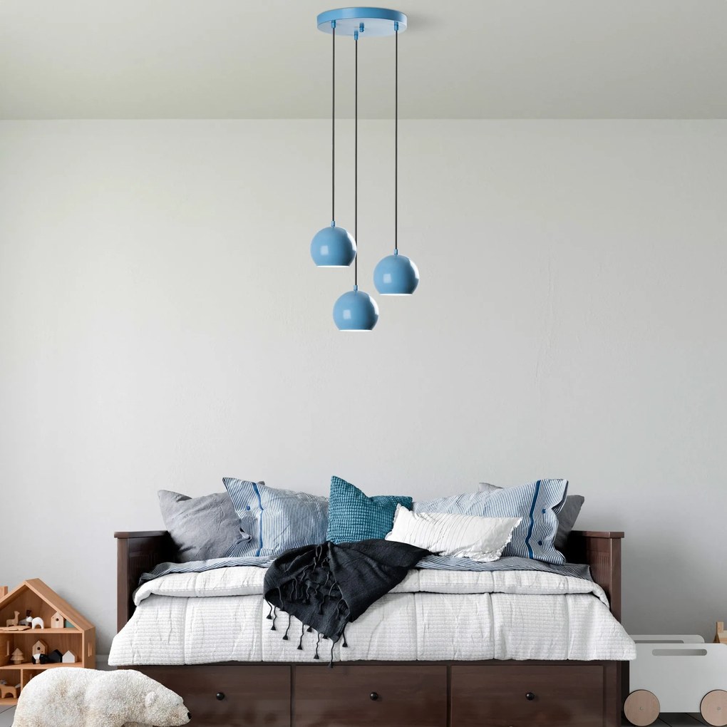Candeeiro Suspenso Top – Azul Claro – Diâmetro 45 cm