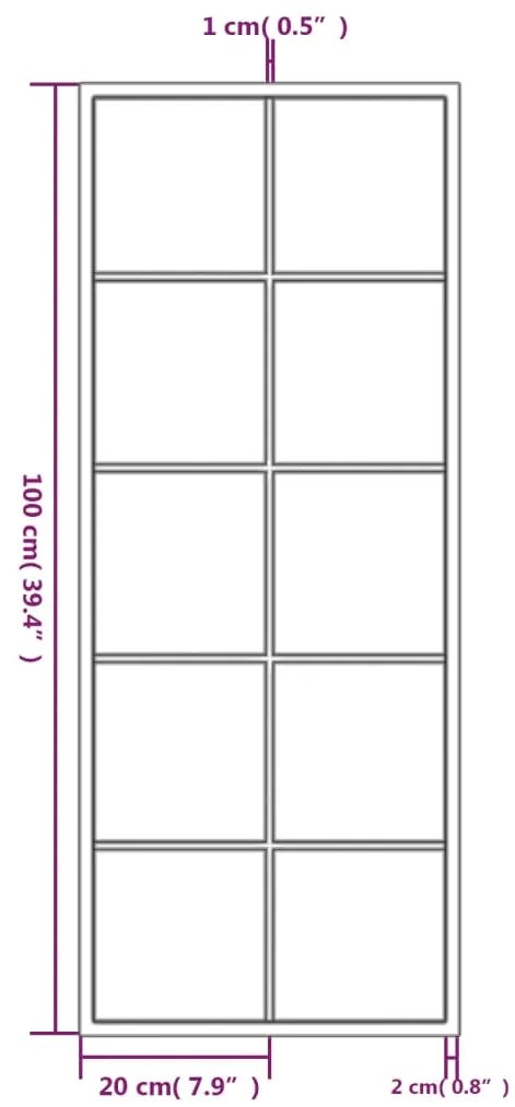 Espelhos de parede 2 pcs 100x40 cm metal preto