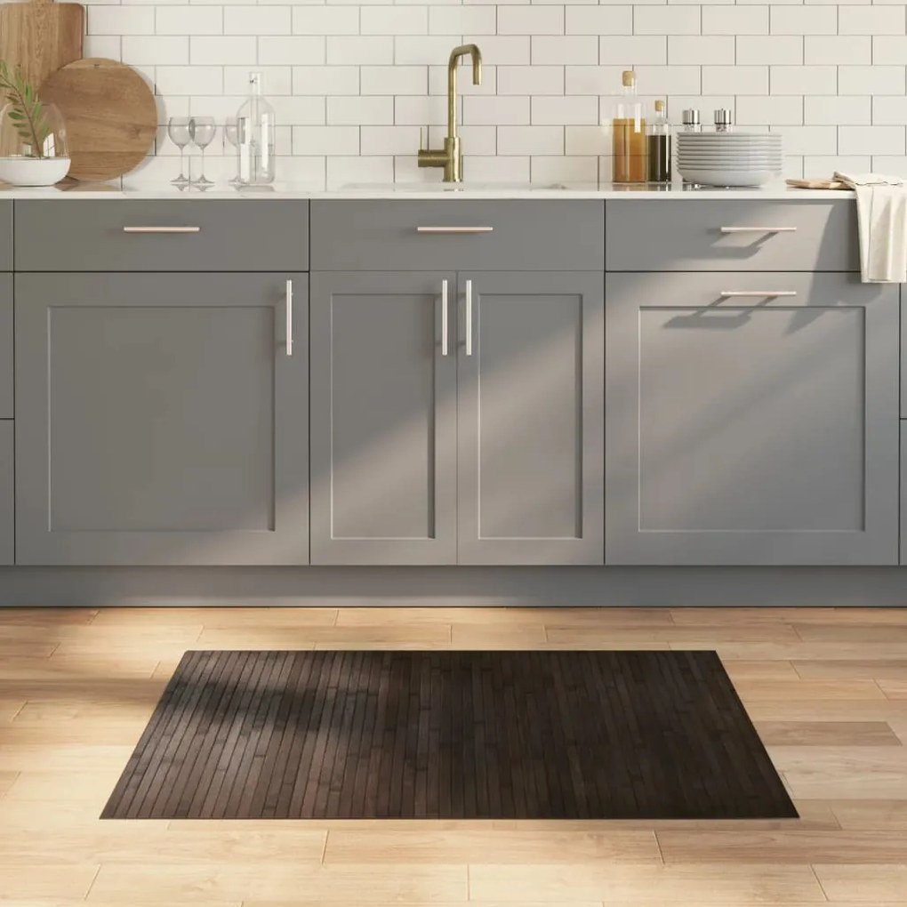 vidaXL Tapete retangular 70x100 cm bambu castanho-escuro