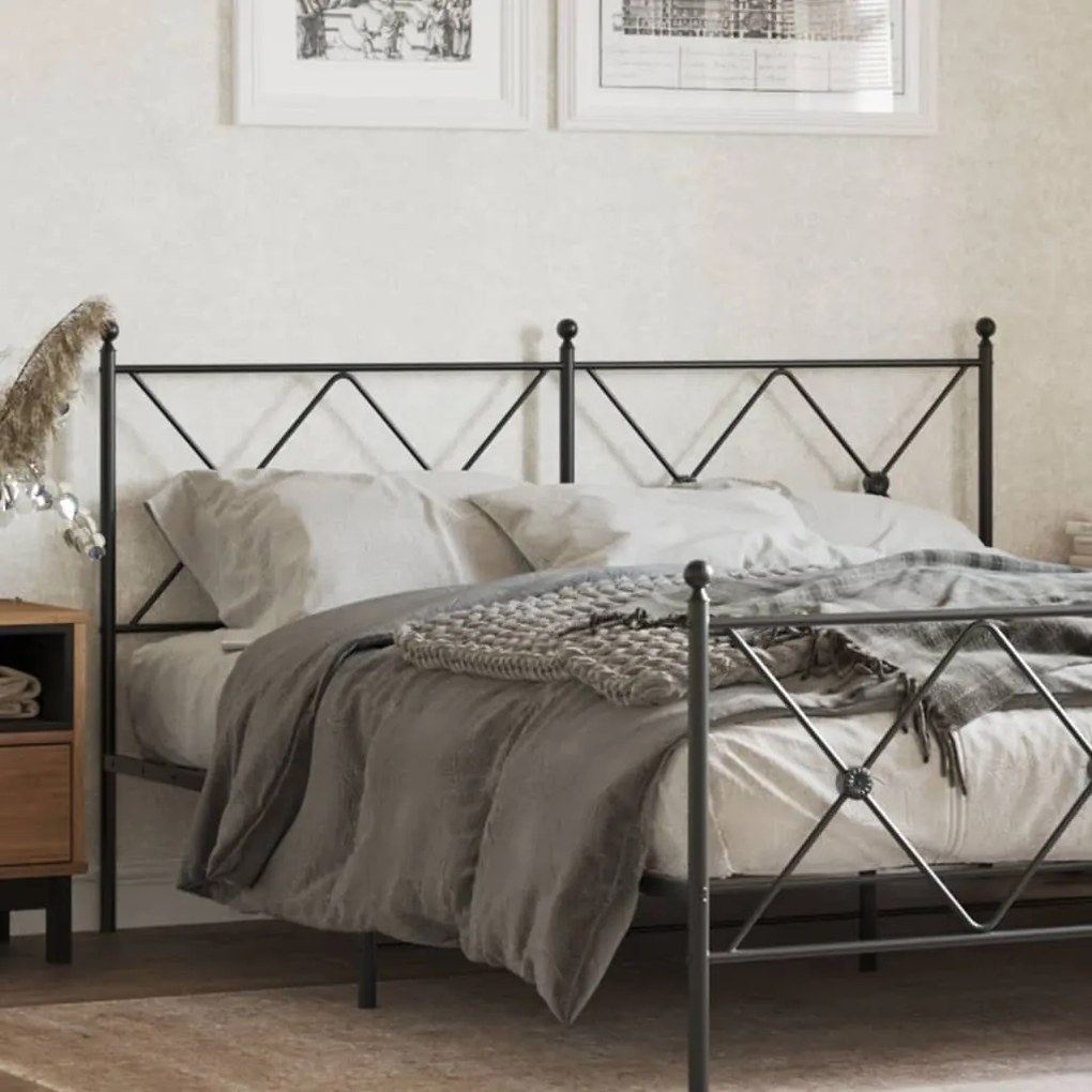 Cabeceira de cama 150 cm metal preto