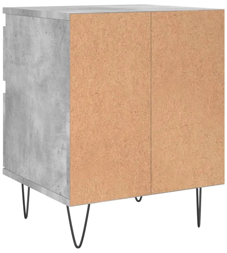Mesa de cabeceira 40x35x50cm derivados madeira cinzento cimento