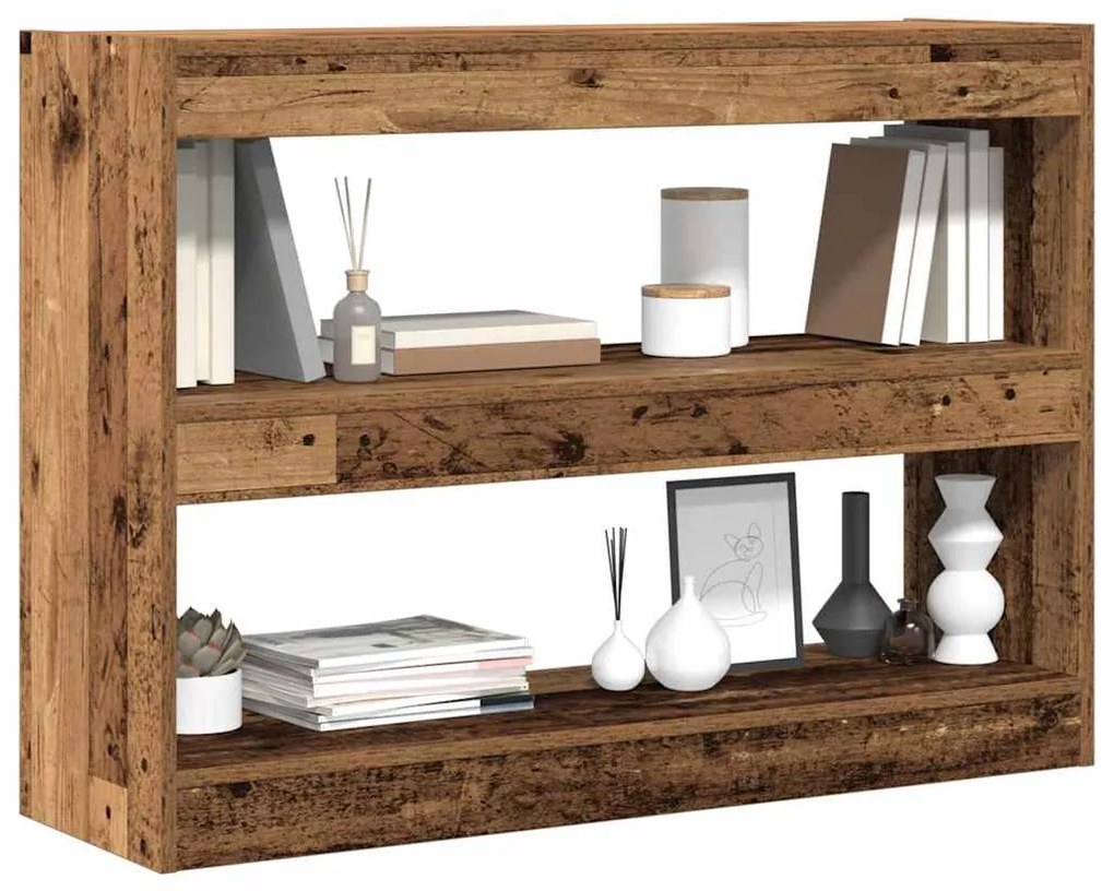 Estante/Divisor de Ambiente vidaXL em Madeira Envelhecida, 100x30x72 c