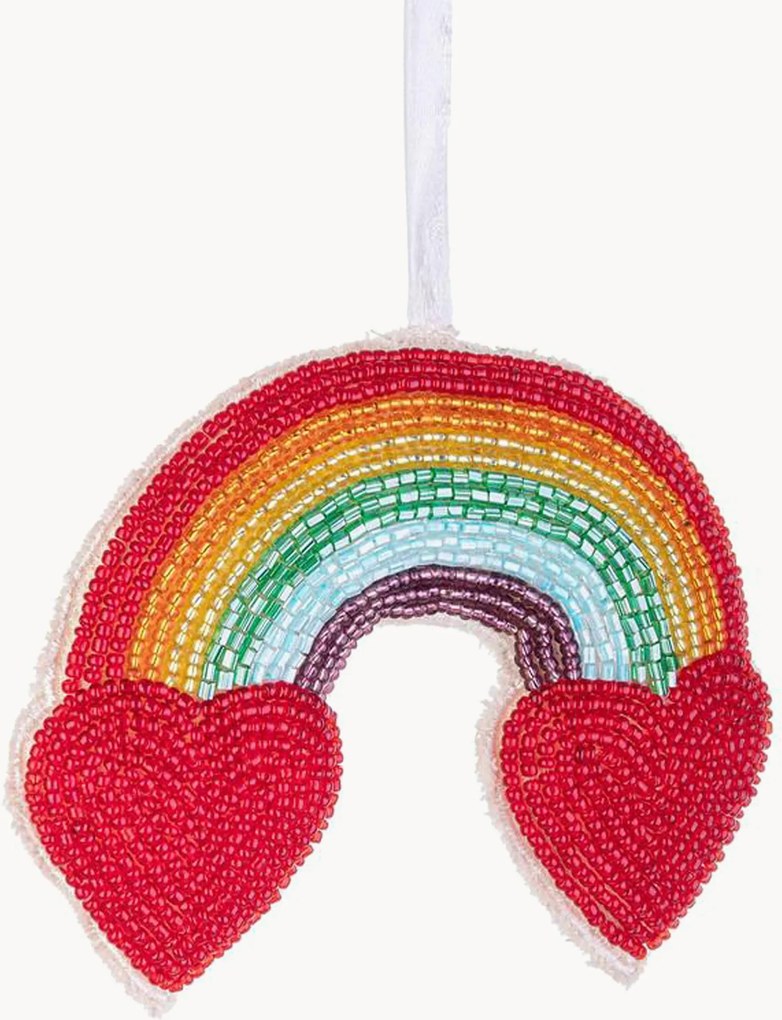 Ornamentos de Natal em algodão Rainbow, conjunto de 6