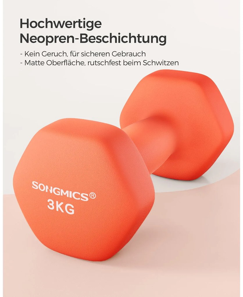 Conjunto de 2 halteres 2 x 3 kg Laranja