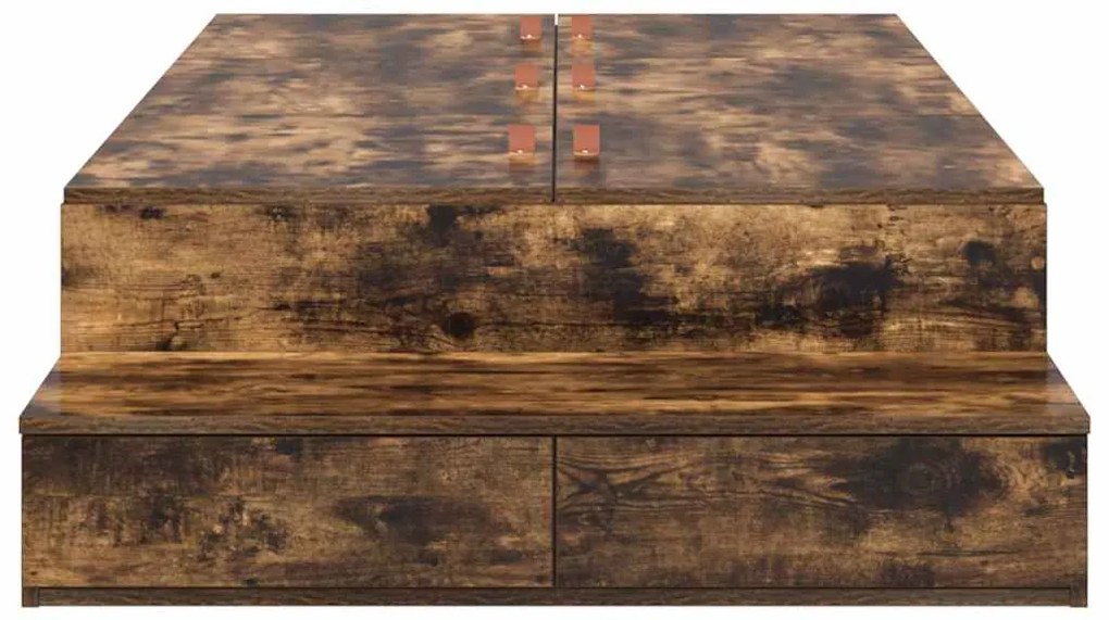 Cama com Estrutura de Armazenamento Carvalho Fumado 90x200 cm