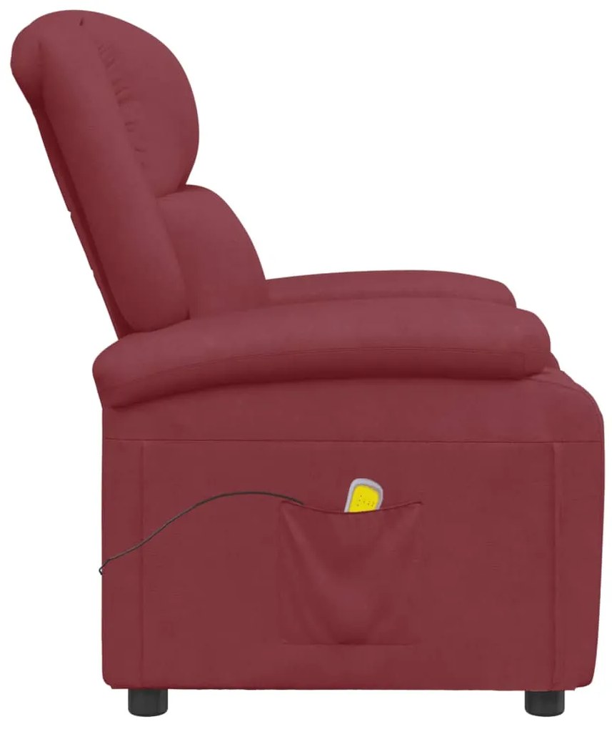 Cadeira de massagens couro artificial vermelho tinto