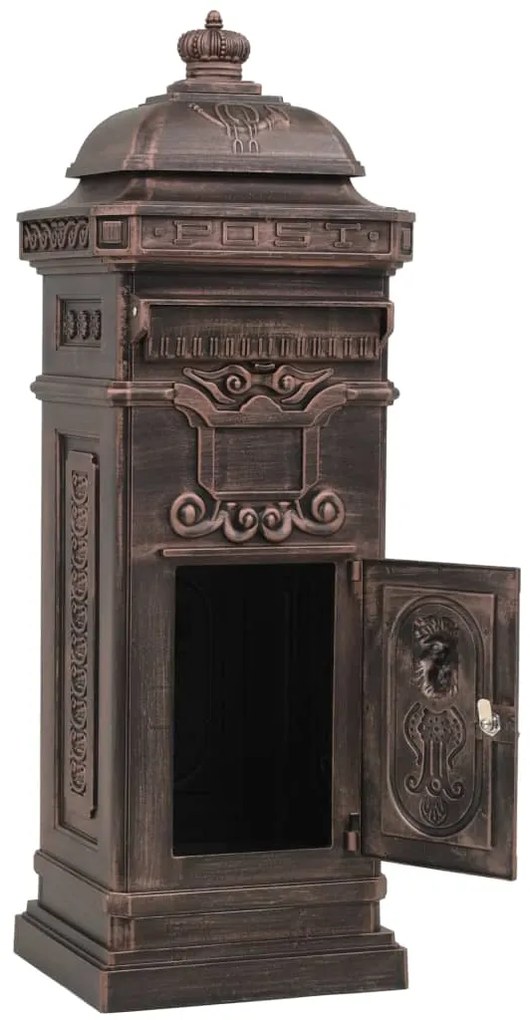 Caixa correio coluna estilo vintage alumínio inoxidável bronze