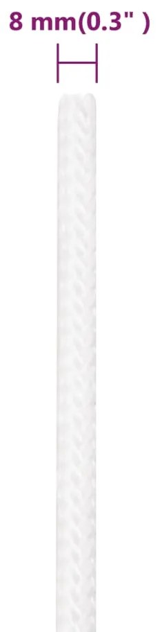 Corda de barco 8 mm 250 m polipropileno branco completo