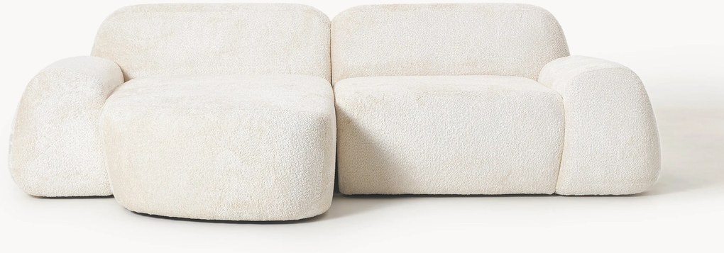 Sofá de canto modular em teddy-bouclé Wolke (3 lugares)