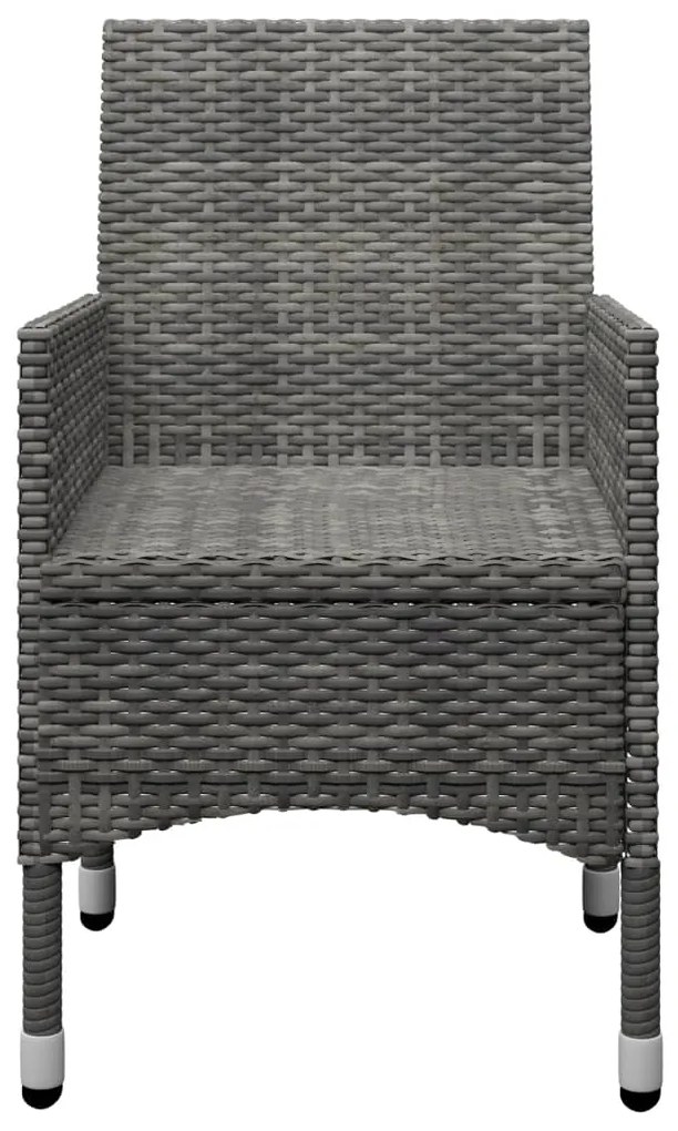 7 pcs conjunto de jantar para jardim cinzento