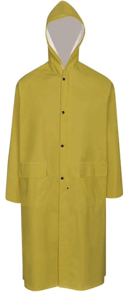 vidaXL Capa de chuva comprida resistente e impermeável + capuz XL
