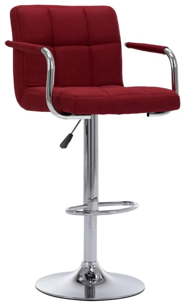 283417 vidaXL Cadeira de bar tecido vermelho tinto