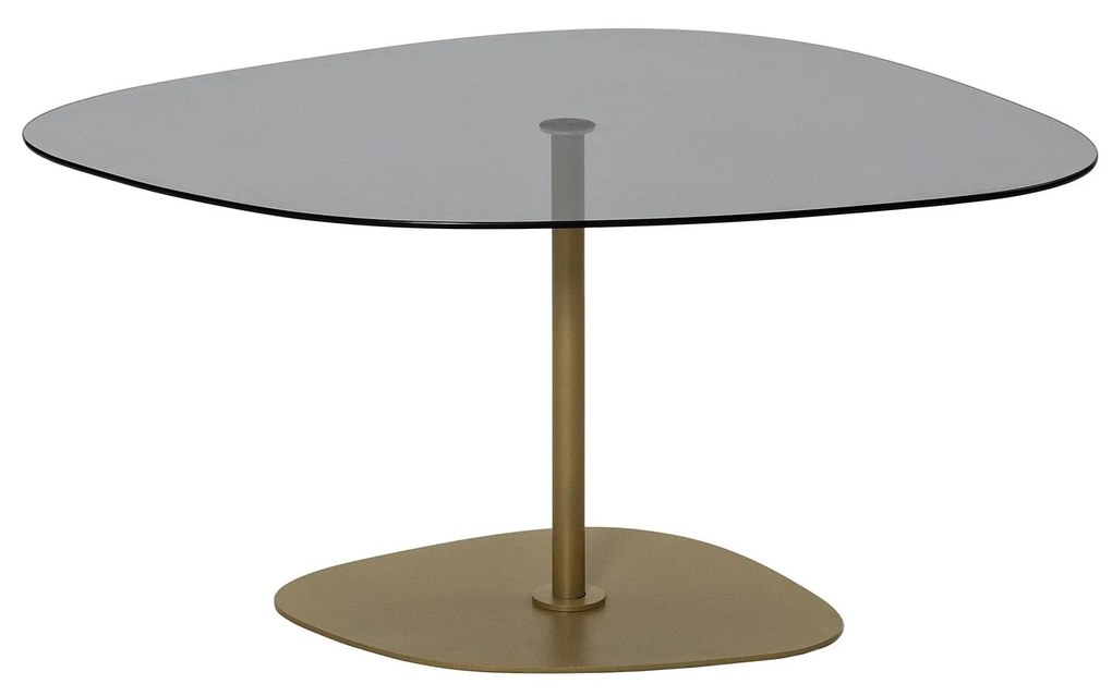 Mesa de Café Soho - Cinza Escuro e Dourado - 85cm x 40cm x 67cm