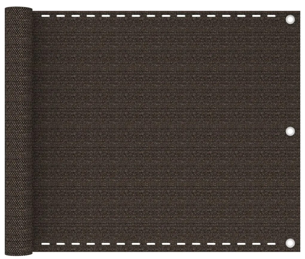 vidaXL Tela varanda PEAD 75x400 cm castanho