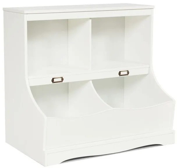 Organizador de brinquedos Armário de brinquedos para crianças com compartimentos Estante de arrumação multiusos 67 x 40 x 62 cm Branco