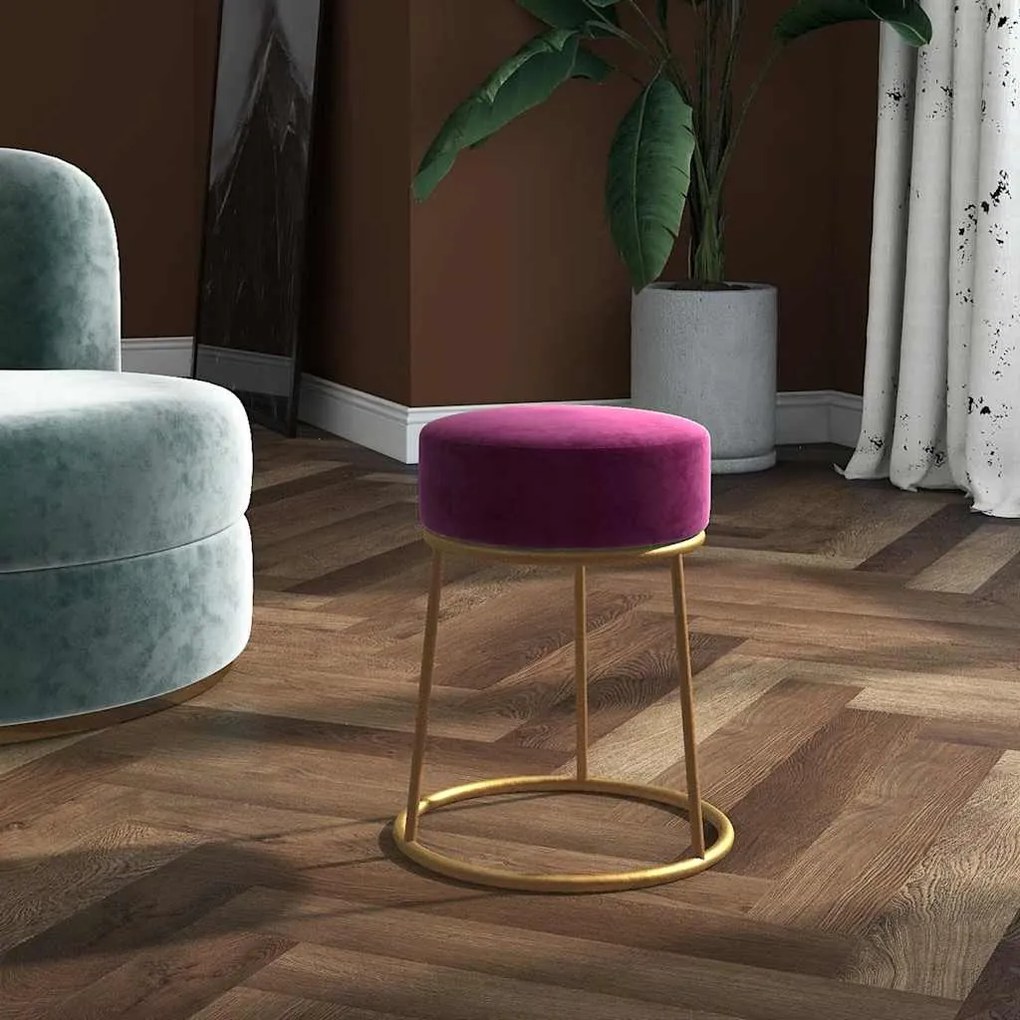 vidaXL Banqueta redonda veludo roxo