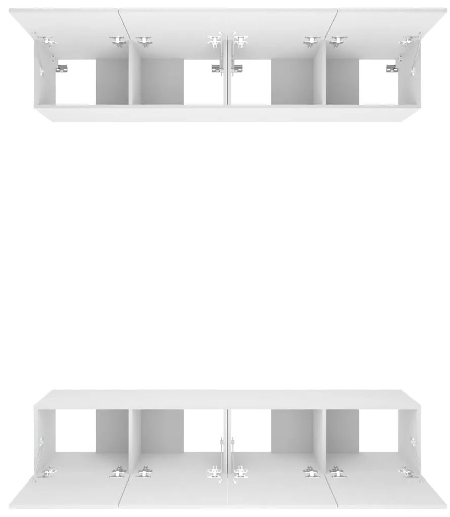 Móveis de TV 4 pcs 80x30x30 cm derivados de madeira branco