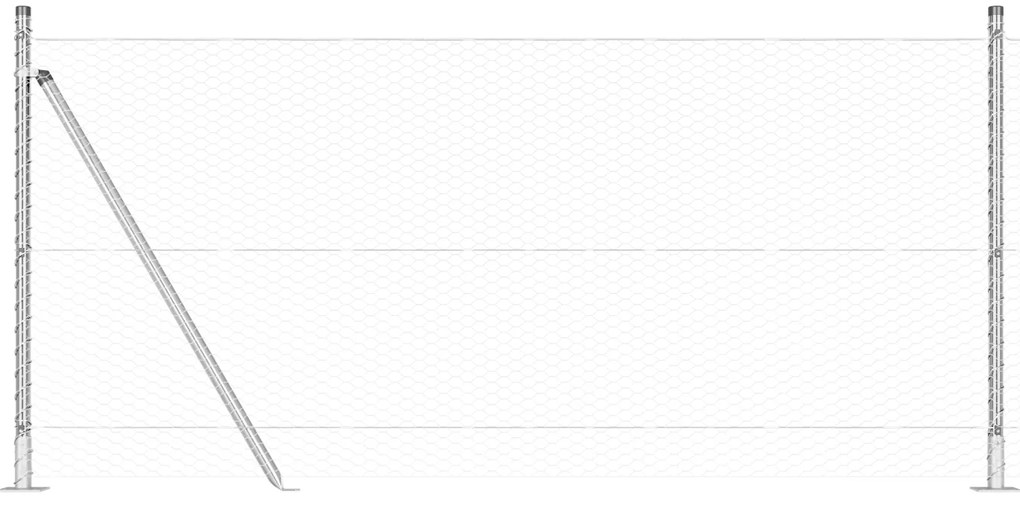 Cerca Hexagonal vidaXL 0.8x100 m Aço Galvanizado, Postes para Cerca vi