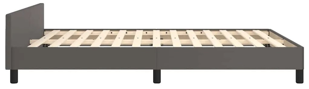 Estrutura cama c/ cabeceira sem colchão 140x190 cm cinzento