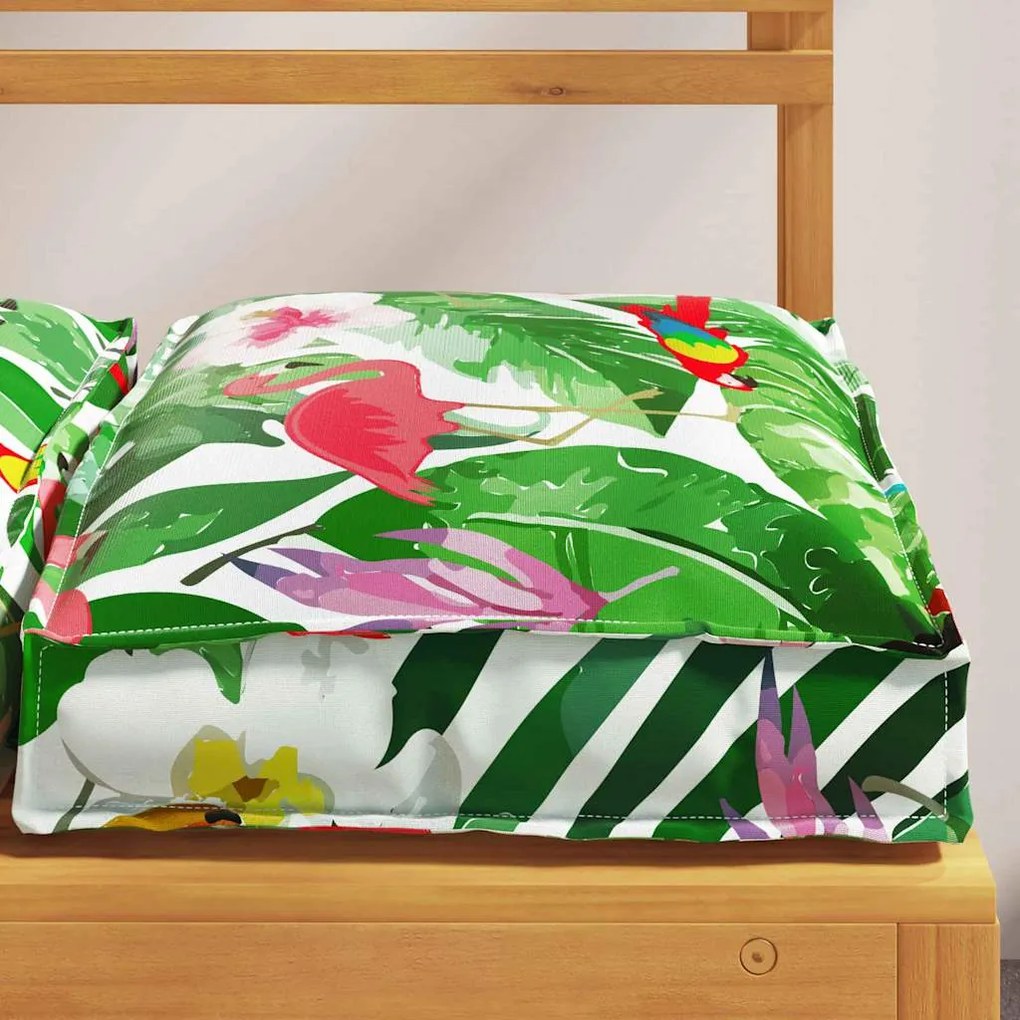 Almofadas de Palete para Assento 6 pcs Tropical Jungle 40x40x8 cm Teci