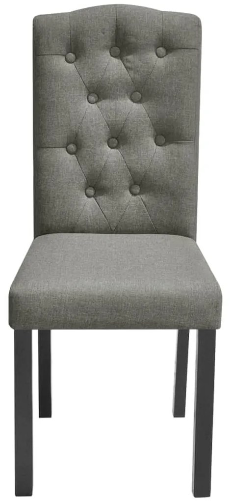 Cadeiras de jantar 2 pcs tecido cinzento