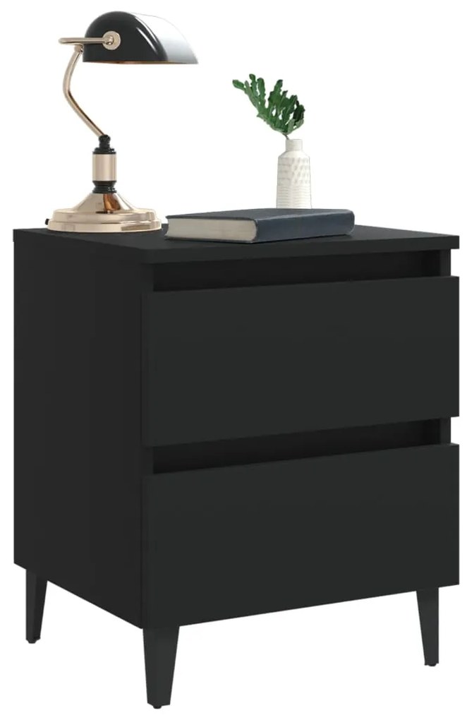 Mesa de cabeceira 40x35x50 cm derivados de madeira preto