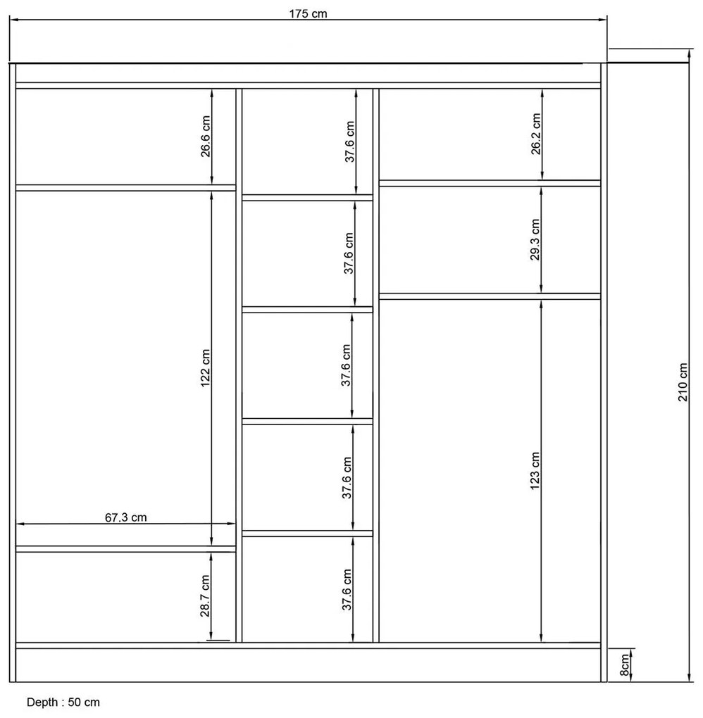 Guarda-roupa Lavinia – Branco – 175x210x50 cm