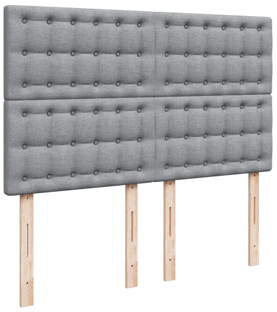 Cama com molas/colchão 140x190 cm tecido cinzento-claro