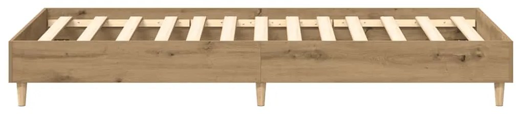 Estrutura de cama sem colchão 75x190 cm carvalho artesanal