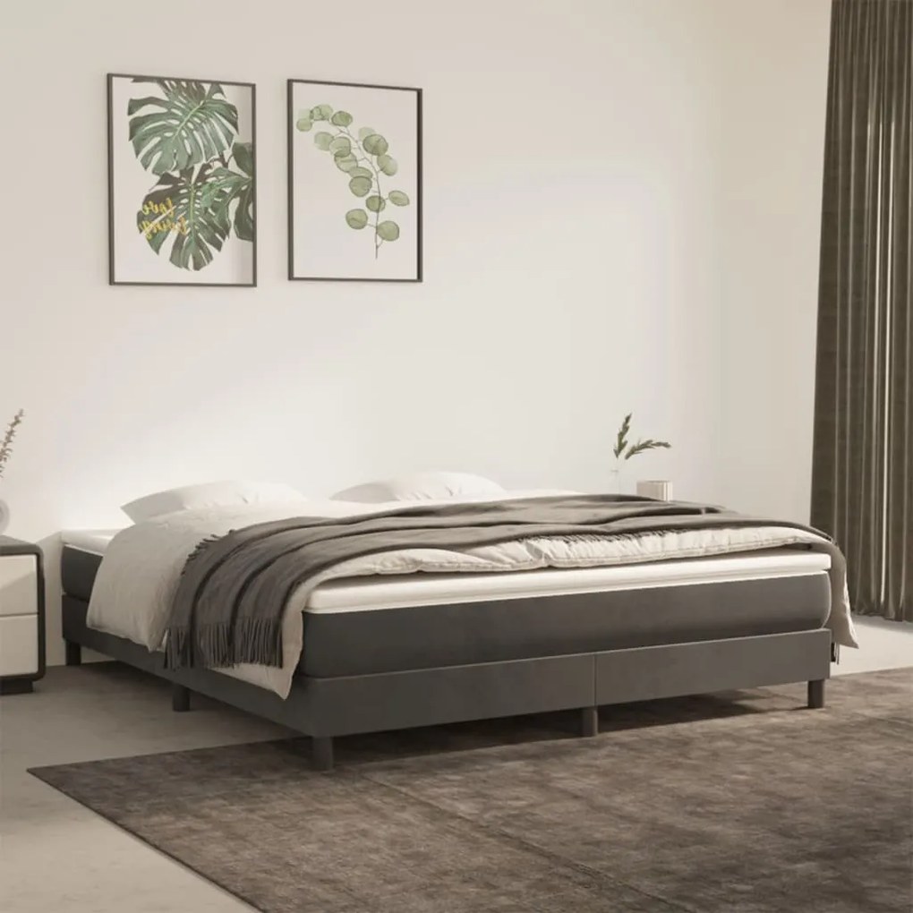347829 vidaXL Colchão de molas ensacadas 160x200x20 cm veludo cinza-escuro