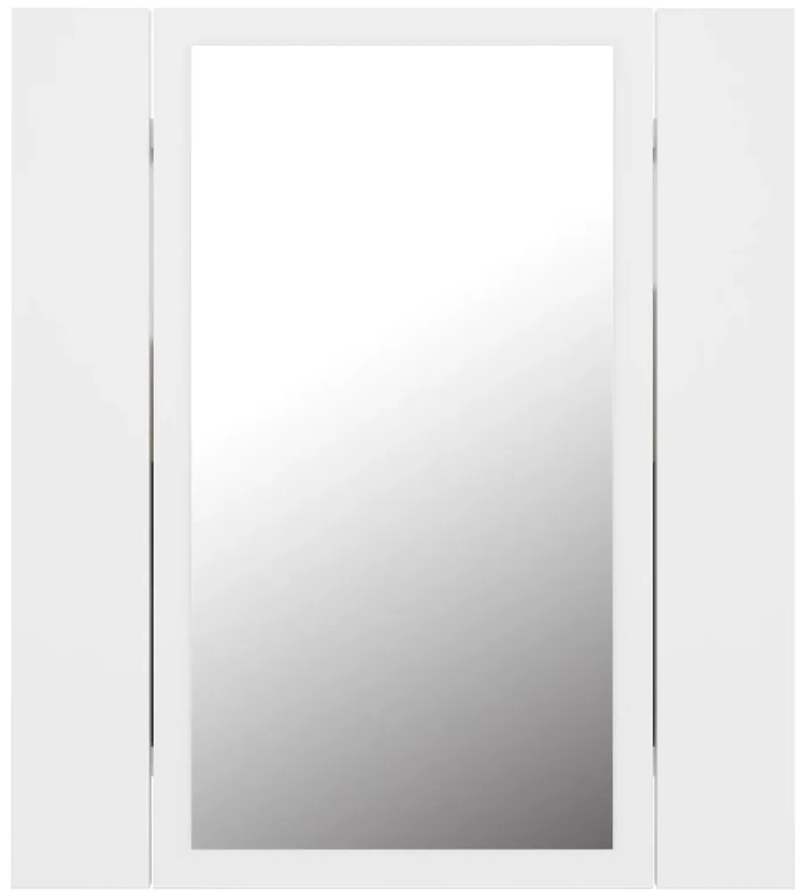 Armário espelhado casa de banho LED 40x12x45 cm acrílico branco