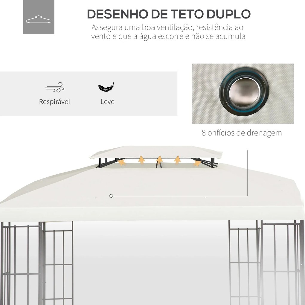 Toldo de Substituição para Pérgola – 4x3 m – Bege – Design Respirável