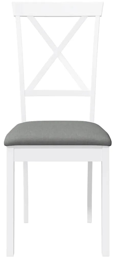Cadeiras de jantar com almofadões 2 pcs madeira maciça branco