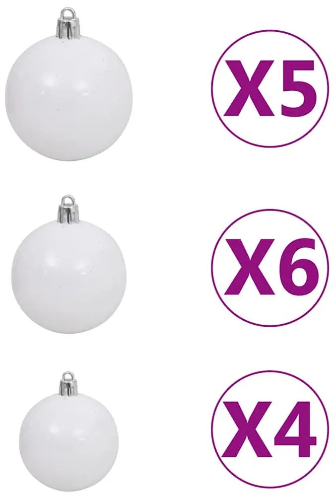 Árvore Natal artificial pré-iluminada c/ bolas 120cm PVC azul