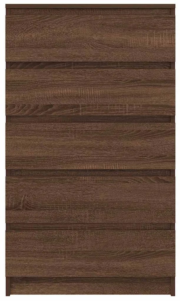 Armário de gavetas 60x36x103cm deriv. madeira carvalho castanho