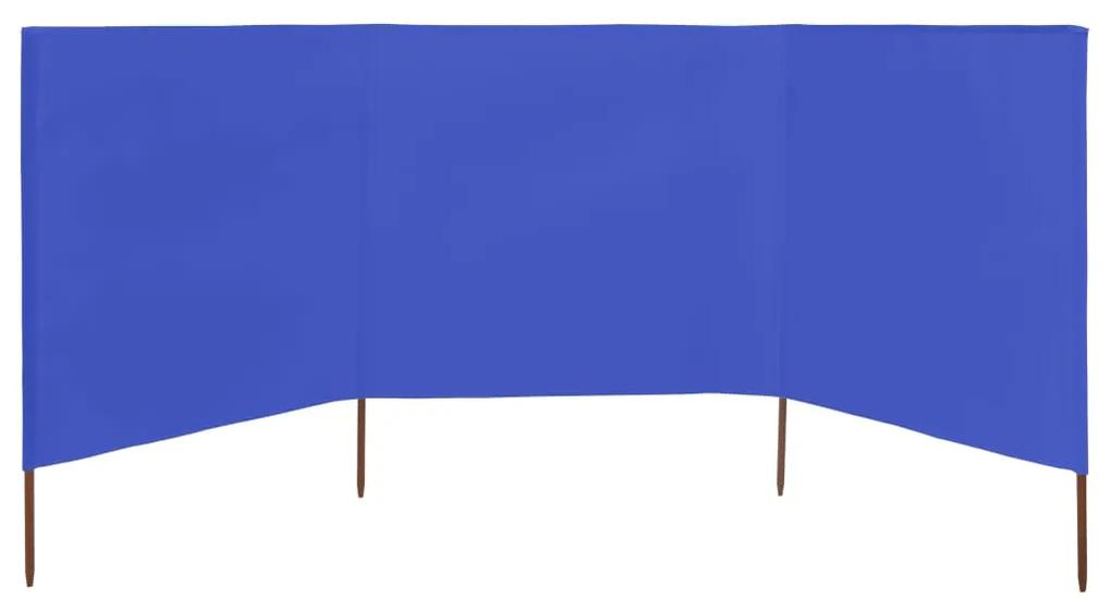 Para-vento com 3 painéis em tecido 400x120 cm azul-ciano