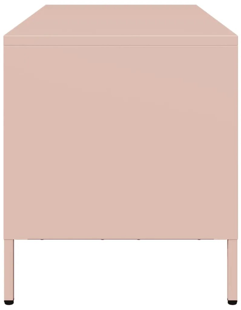 Móvel de TV 101,5x39x43,5 cm aço laminado a frio rosa