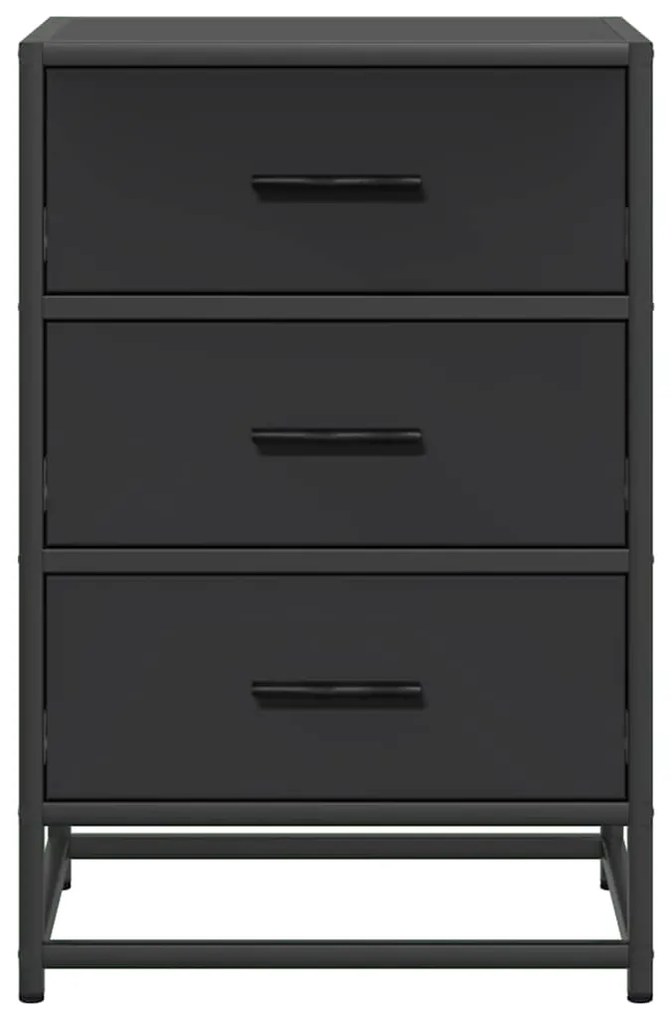 Mesa de cabeceira 40x34,5x60cm derivados de madeira preto metal