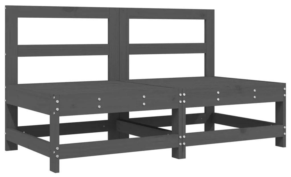 6 pcs conjunto lounge de jardim pinho maciço cinzento