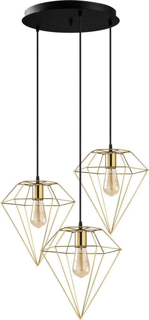 Candeeiro de Teto Elmas – Dourado – Diâmetro 50 cm