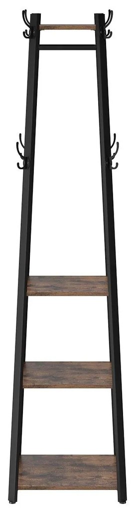 Cabideiro em estilo industrial 45 x 45 x 181 cm Castanho vintage + Preto