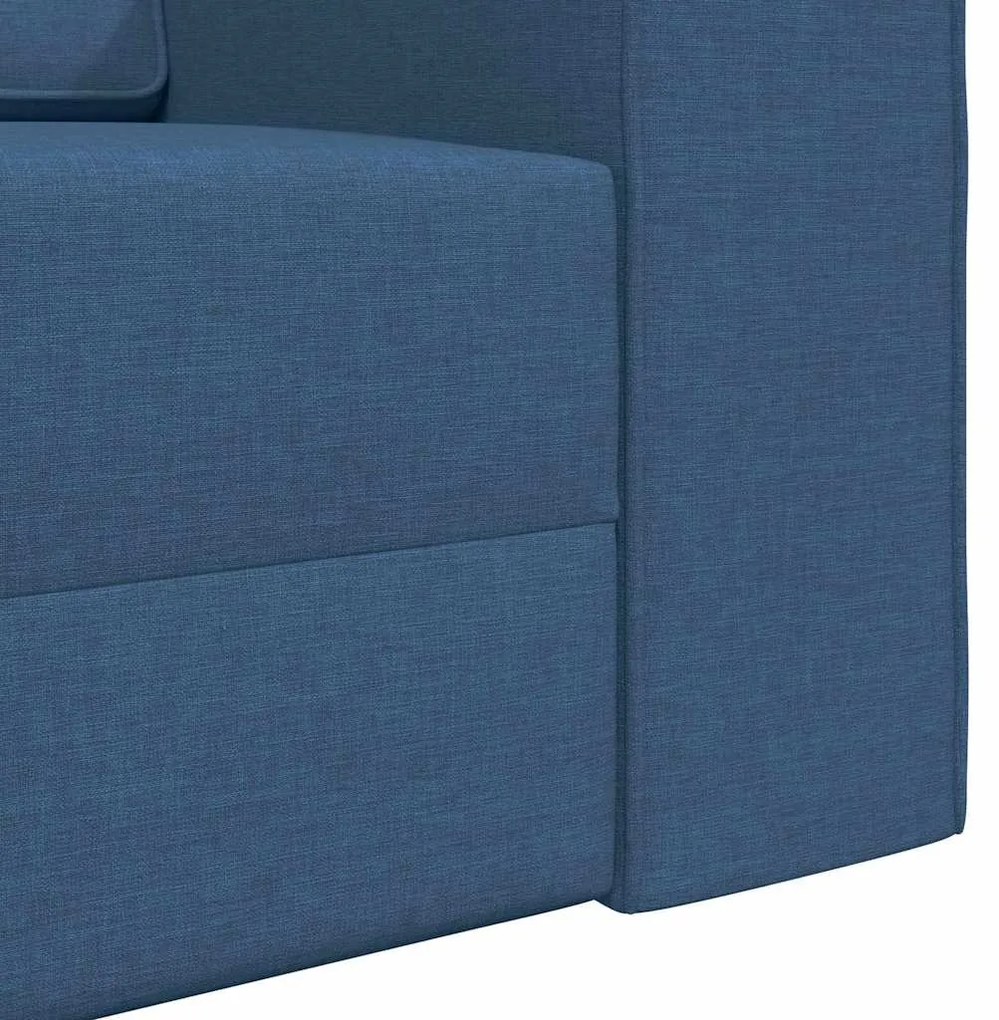Sofá Cama de Chão 2 em 1 Azul 245x150x60,5 cm Tecido