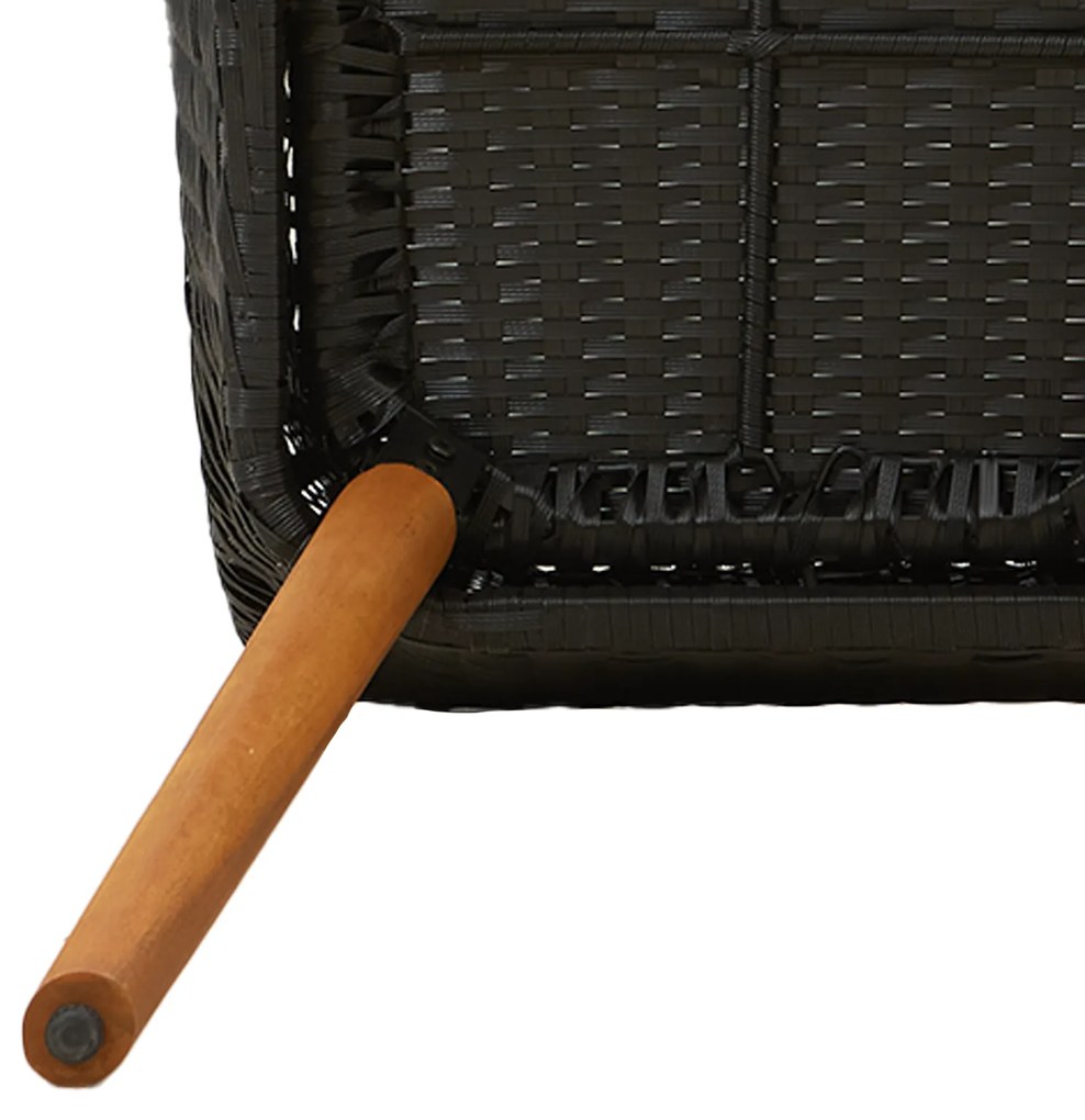 Conjunto de Jantar de 7 Peças Preto em Polyrattan