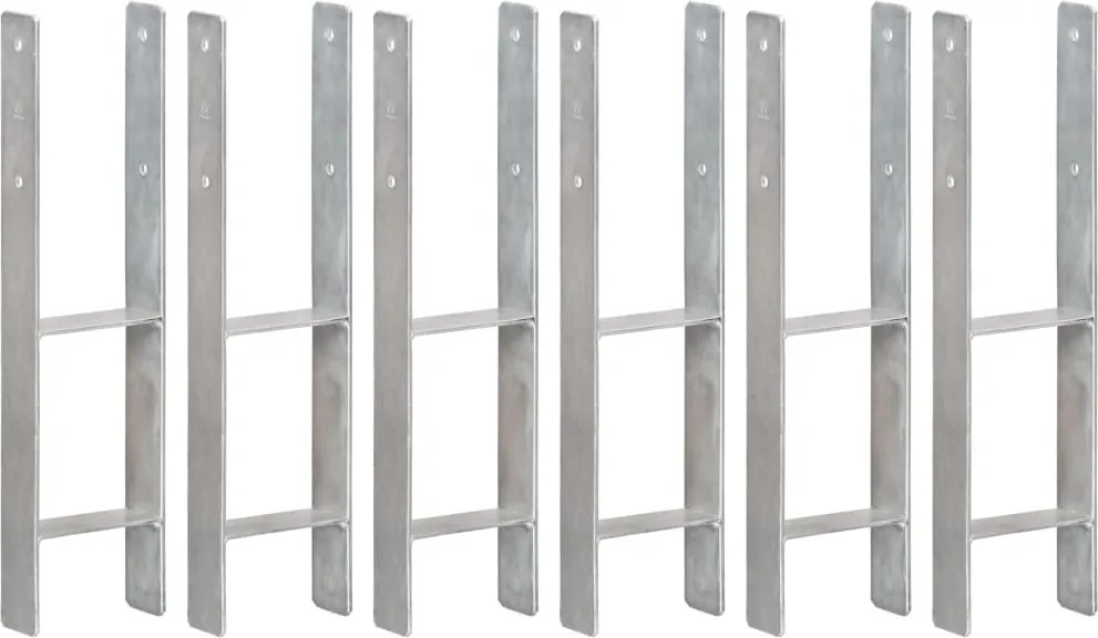 vidaXL Âncoras de vedação 6 pcs 14x6x60 cm aço galvanizado prateado