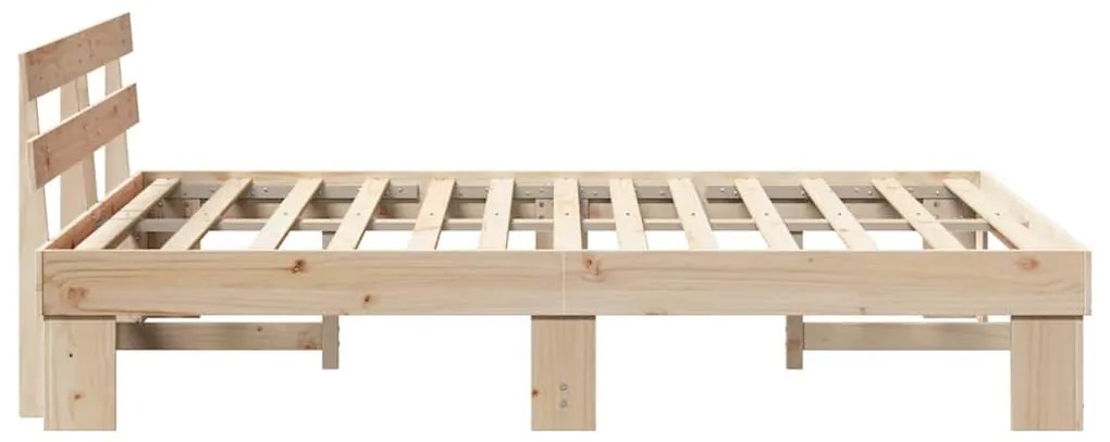Estrado de Cama com Cabeceira 140x200 cm Madeira Maciça de Pinho