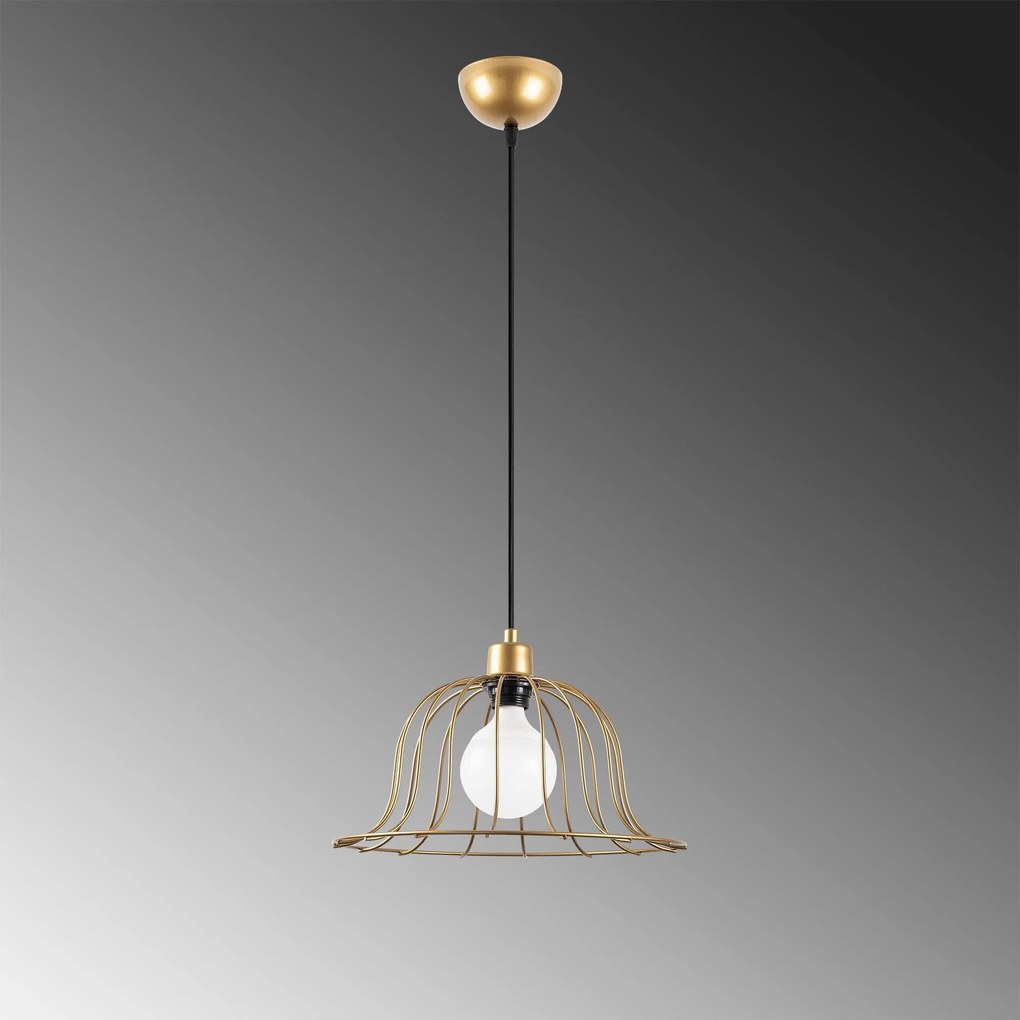 Candeeiro de Teto Boey – Dourado Brilhante – 35 x 35 x 121 cm